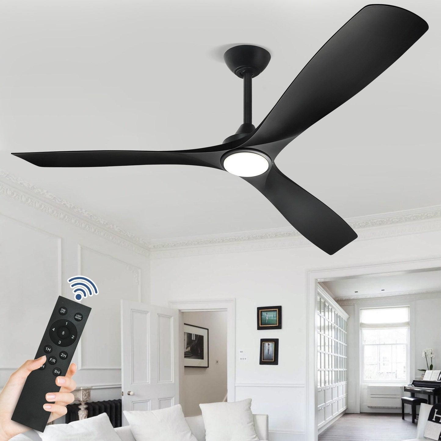Ventilatore da soffitto con luci a filo e telecomando