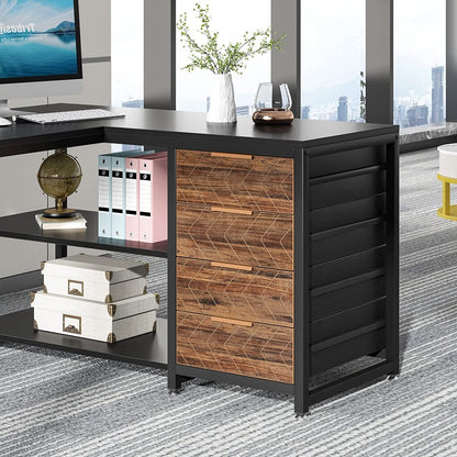 Scrivania da ufficio reversibile a forma di L, scrivania per computer, robusta postazione di lavoro