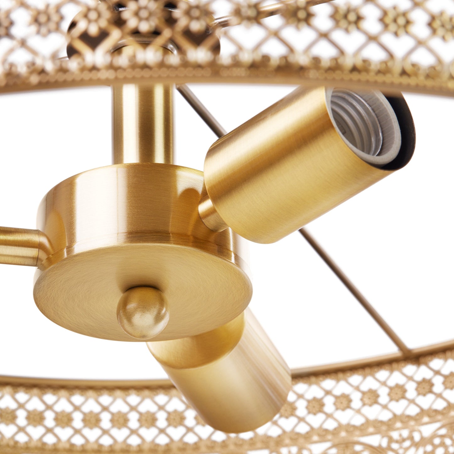 Lampadario River of Goods Bryar in ottone e cristallo da 23,5 W a 3 luci - 23,5 x 23,5 x 61,5