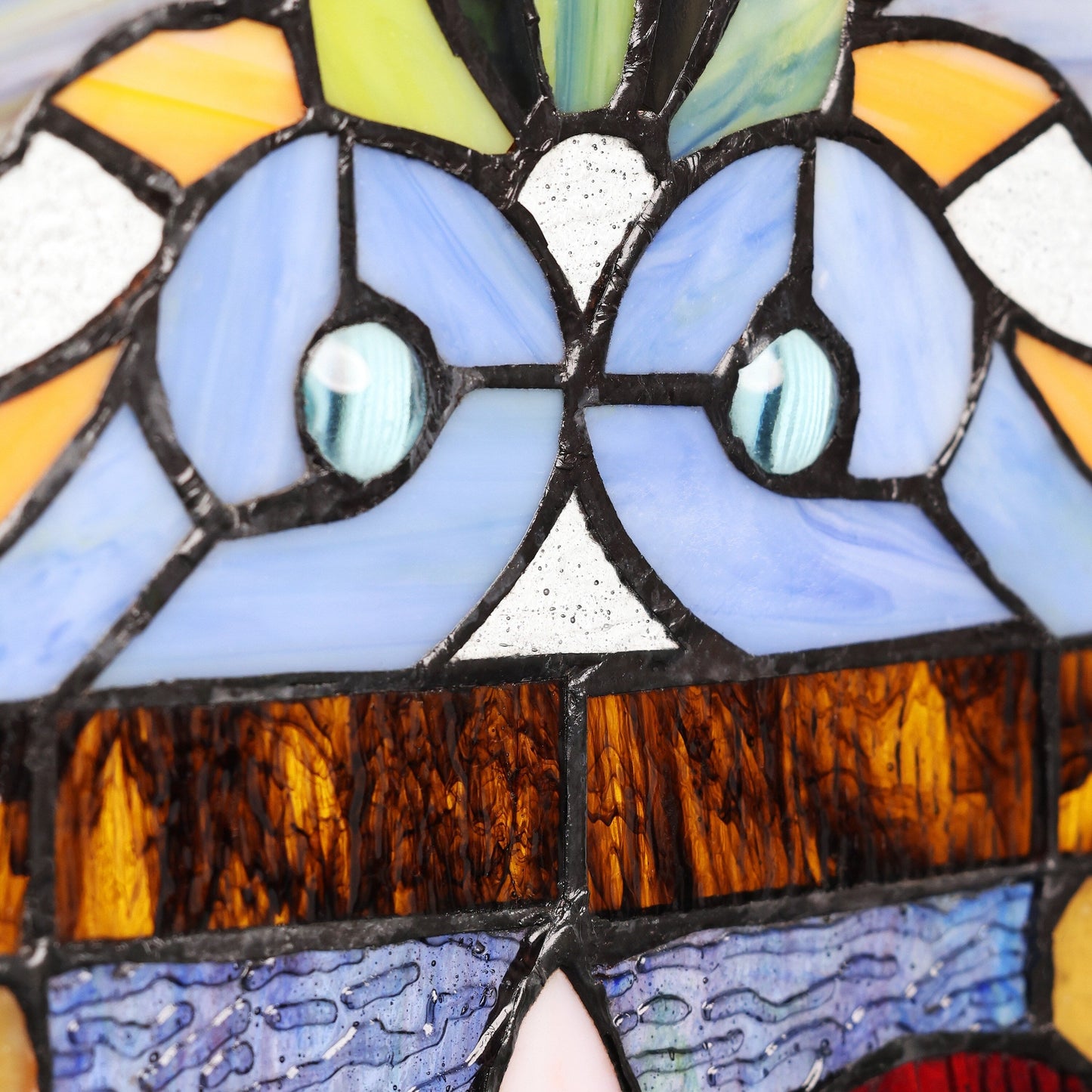 Pannello per finestra in vetro colorato vittoriano con motivo Fleur De Lis River of Goods - 9,5 L x 0,25 W x 36 H