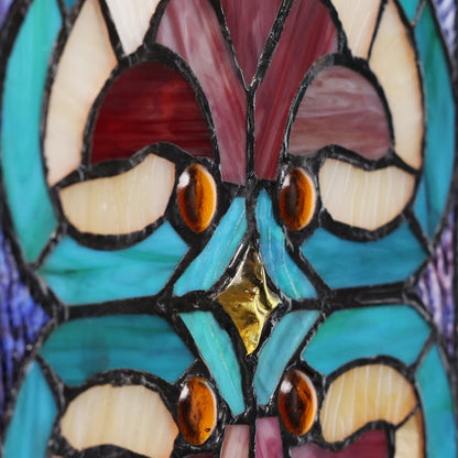 Pannello per finestra in vetro colorato vittoriano con motivo Fleur De Lis River of Goods - 9,5 L x 0,25 W x 36 H