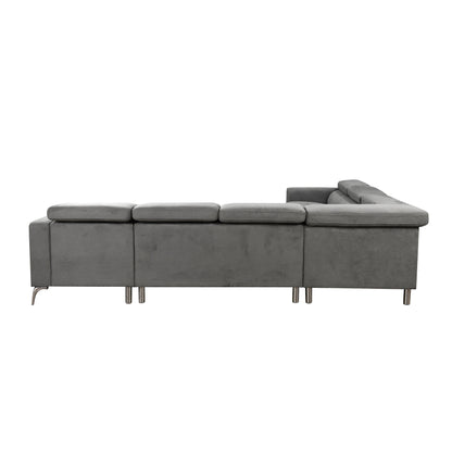 Divano componibile oversize Roomfitters 122 con chaise longue contenitore, divano contemporaneo a 7 posti a forma di U