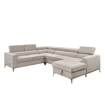 Divano componibile oversize Roomfitters 122 con chaise longue contenitore, divano contemporaneo a 7 posti a forma di U