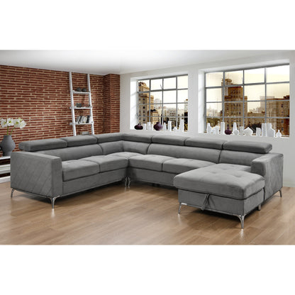 Divano componibile oversize Roomfitters 122 con chaise longue contenitore, divano contemporaneo a 7 posti a forma di U