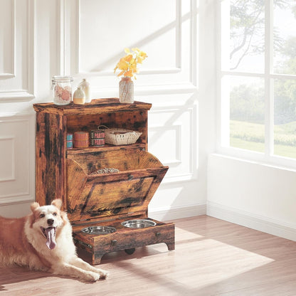 Stazione di alimentazione per cani Roomfitters con 2 ciotole rialzate per cani, stazione di alimentazione per animali domestici inclinabile