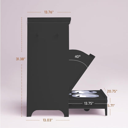 Stazione di alimentazione per cani Roomfitters con 2 ciotole rialzate per cani, stazione di alimentazione per animali domestici inclinabile