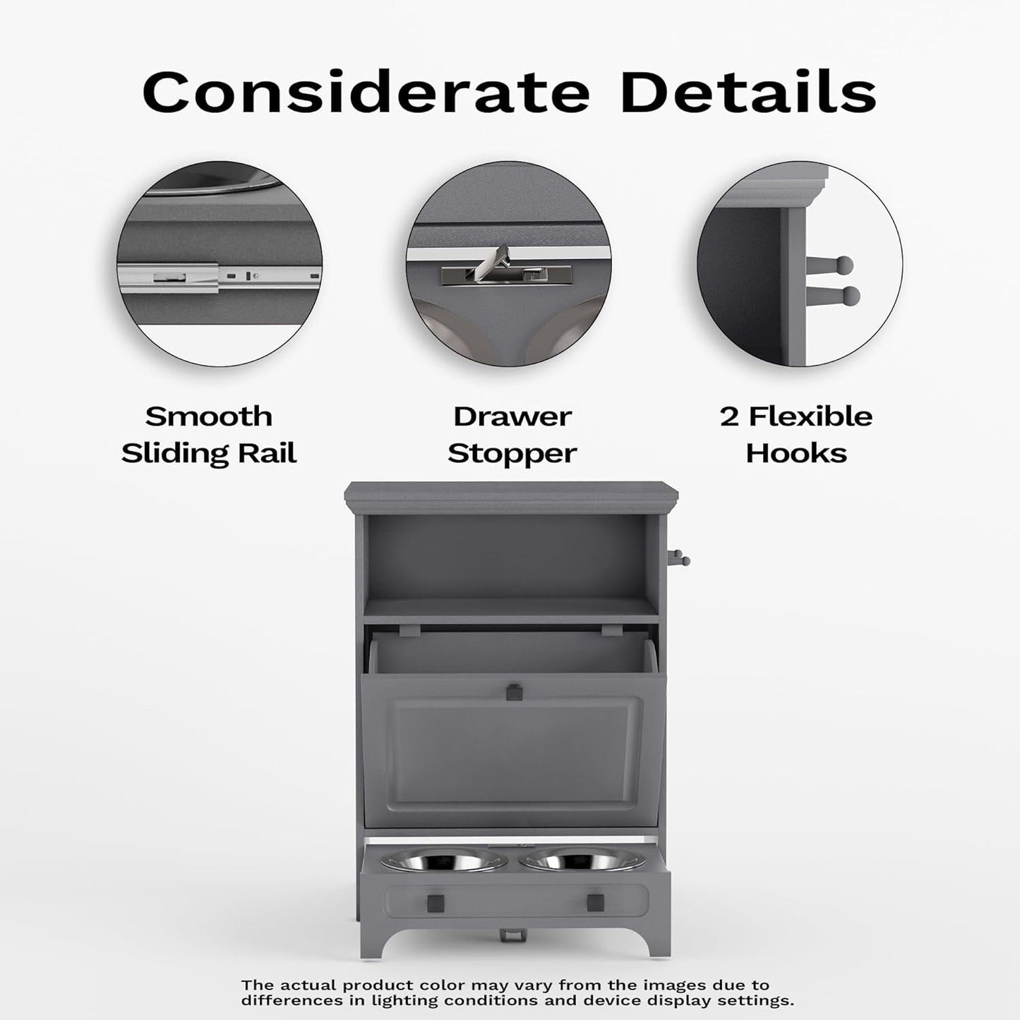 Stazione di alimentazione per cani Roomfitters con 2 ciotole rialzate per cani, stazione di alimentazione per animali domestici inclinabile