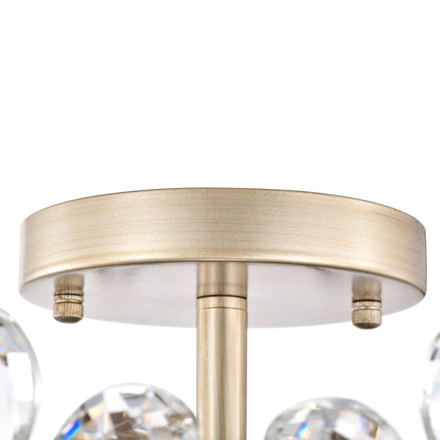 Lampada da soffitto a 6 luci Rosa in cristallo color champagne spazzolato color argento - 17,7 pollici di diametro x 8,7 pollici di altezza