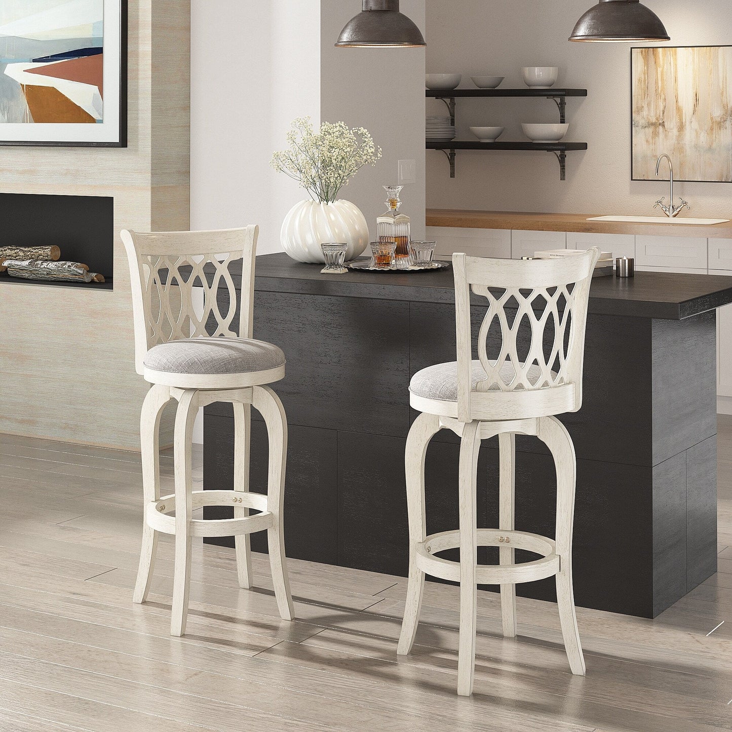 Sgabello da bar girevole con schienale a spirale Rovinj