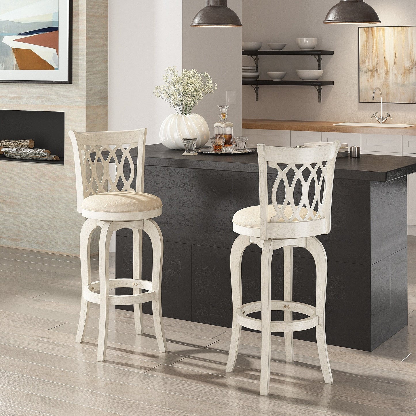 Sgabello da bar girevole con schienale a spirale Rovinj