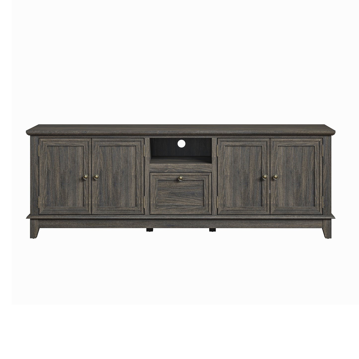 Mobile TV rustico da 72 pollici con ripiani regolabili, spazio nascosto - Larghezza 72 pollici