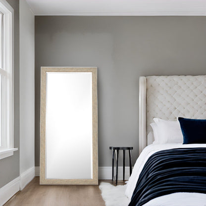 Specchio da terra rustico a figura intera - Specchio a figura intera rettangolare con cornice in legno 66 x 32 per soggiorno, camera da letto