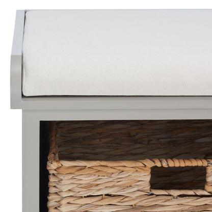 Panca portaoggetti intrecciata Euphemia marrone SAFAVIEH - 33,5 x 16,1 x 19,9 - 34Lx16Px20A