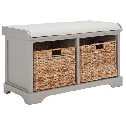 Panca portaoggetti intrecciata Euphemia marrone SAFAVIEH - 33,5 x 16,1 x 19,9 - 34Lx16Px20A