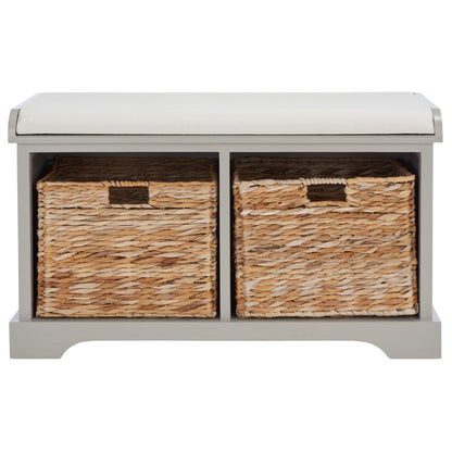 Panca portaoggetti intrecciata Euphemia marrone SAFAVIEH - 33,5 x 16,1 x 19,9 - 34Lx16Px20A