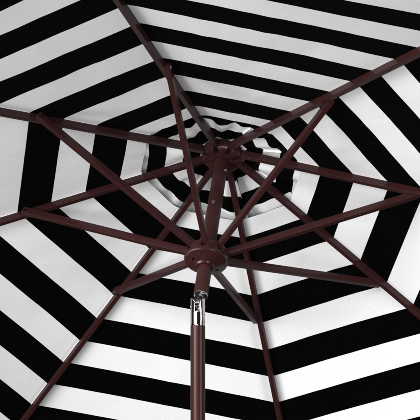 Ombrellone da esterno a manovella SAFAVIEH Hadire Inside Out Striped da 9 piedi