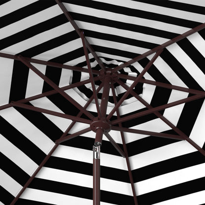 Ombrellone da esterno a manovella SAFAVIEH Hadire Inside Out Striped da 9 piedi