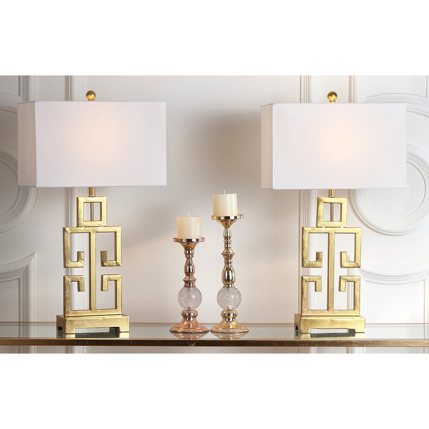 Lampada da tavolo Chantelle Greek Antiqued Gold da 29 pollici di SAFAVIEH Lighting (set di 2) - 16W x 9D x 29H