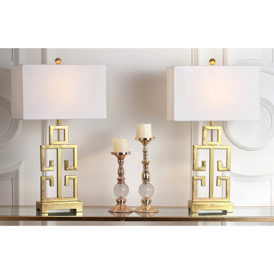 Lampada da tavolo Chantelle Greek Antiqued Gold da 29 pollici di SAFAVIEH Lighting (set di 2) - 16W x 9D x 29H