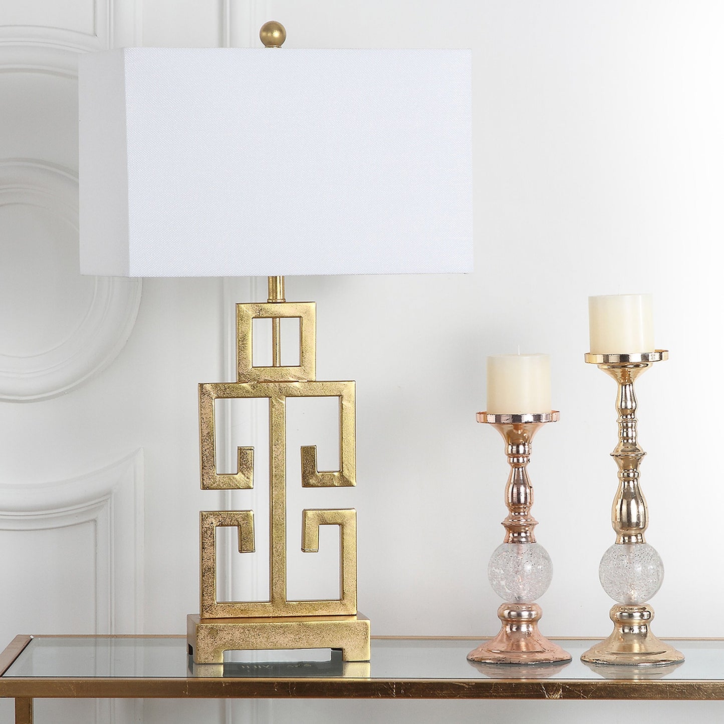 Lampada da tavolo Chantelle Greek Antiqued Gold da 29 pollici di SAFAVIEH Lighting (set di 2) - 16W x 9D x 29H