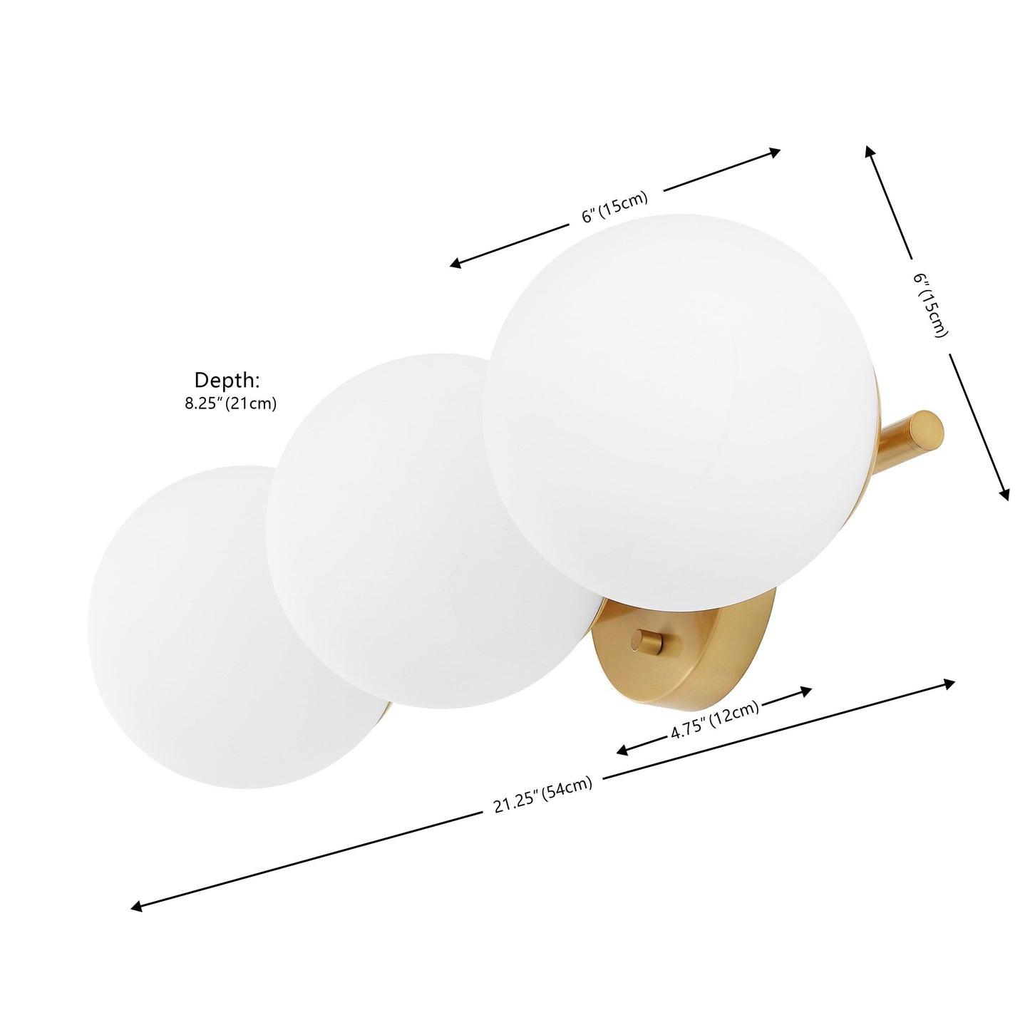 Applique da parete tradizionale Lambrini 21 di SAFAVIEH Lighting (3 lampadine) - 6 L x 8 P x 21 A - 21 L x 8 P x 6 A