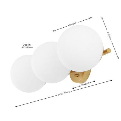 Applique da parete tradizionale Lambrini 21 di SAFAVIEH Lighting (3 lampadine) - 6 L x 8 P x 21 A - 21 L x 8 P x 6 A