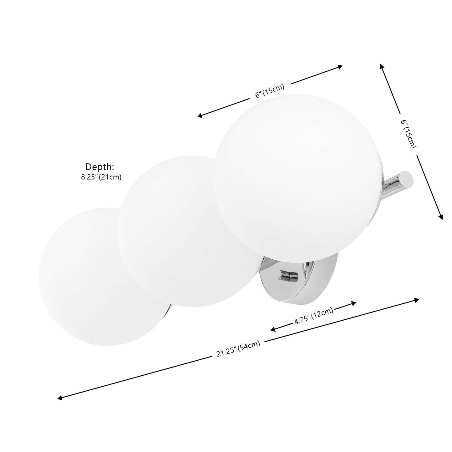 Applique da parete tradizionale Lambrini 21 di SAFAVIEH Lighting (3 lampadine) - 6 L x 8 P x 21 A - 21 L x 8 P x 6 A