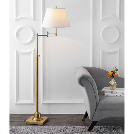 Lampada da terra girevole SAFAVIEH Lighting Tracee da 60 pollici, color oro - 16x16x54,5-68,5 - 16Wx16Dx69H