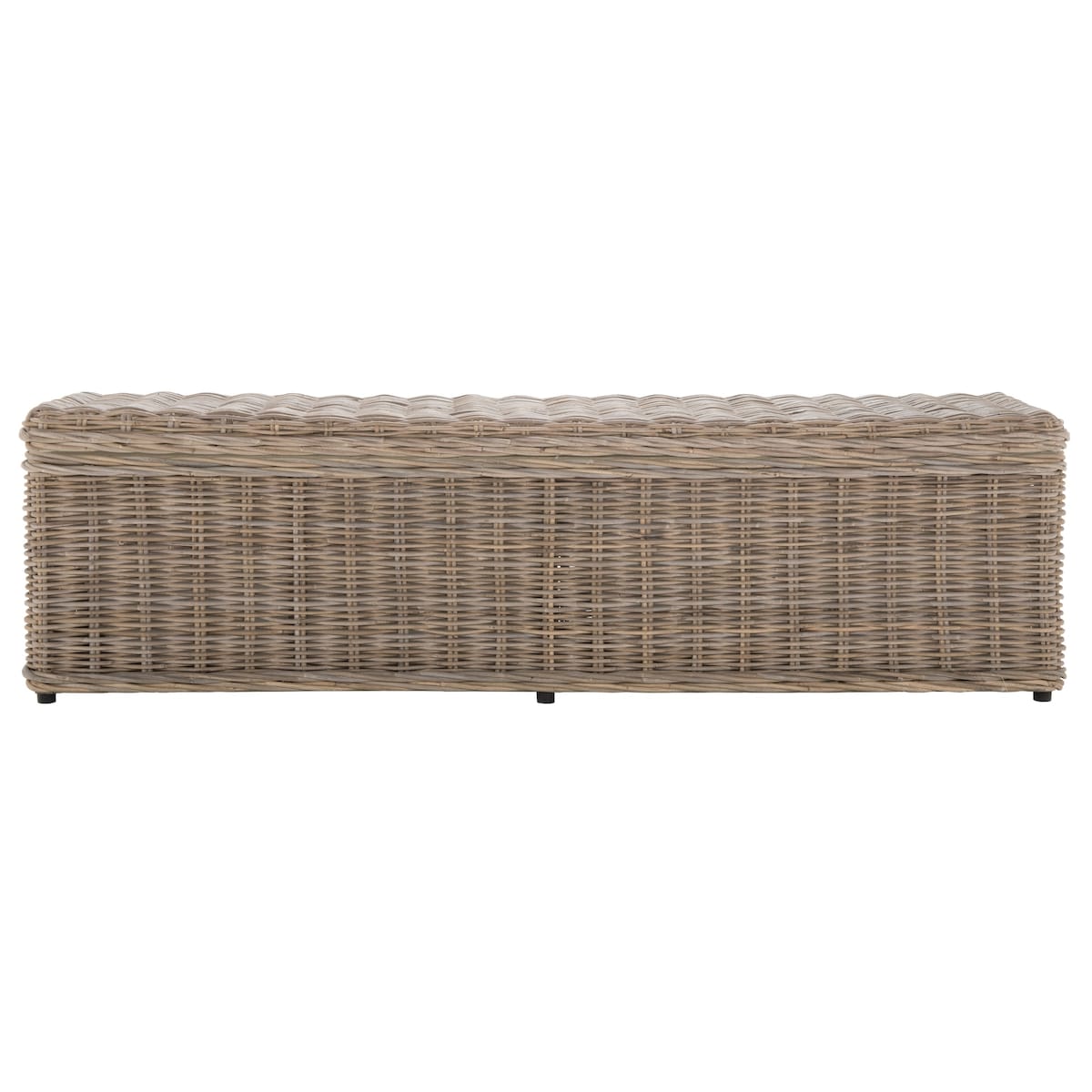 Baule portaoggetti in rattan naturale grigio Marcelien SAFAVIEH - 63 x 18,1 x 18,7 - 63Lx18Px19A