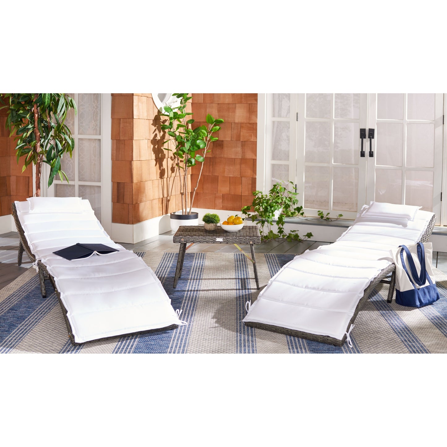 SAFAVIEH Set di lettini prendisole da esterno Blaguna da 3 pezzi - 83Lx20Px24A
