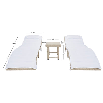 SAFAVIEH Set di lettini prendisole da esterno Blaguna da 3 pezzi - 83Lx20Px24A