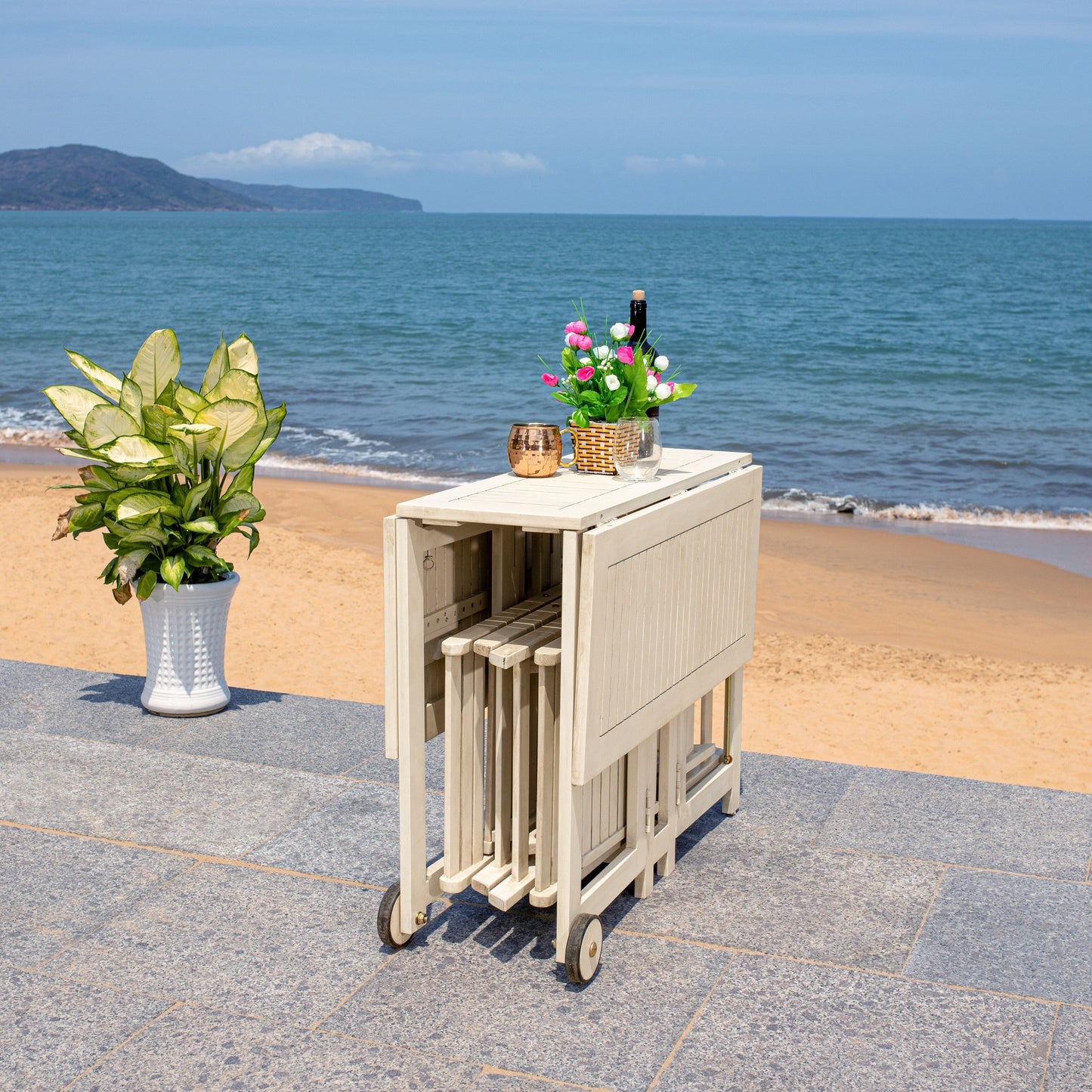 Set da pranzo per esterni SAFAVIEH Brandy da 5 pezzi - 43Lx35Px29A