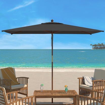 Ombrellone da mercato con puleggia in legno da 11 piedi Glauca da esterno SAFAVIEH