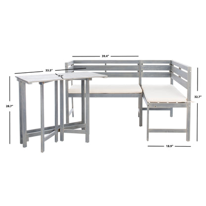 Set da salotto angolare per balcone Kenna da esterno SAFAVIEH, 3 pezzi - 39Lx19Px33A