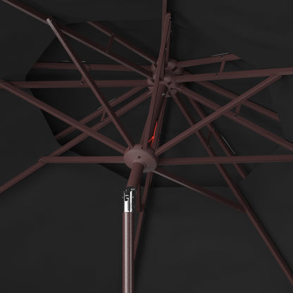 Ombrellone da mercato SAFAVIEH Outdoor Livia da 9 piedi con doppia cima, base non inclusa