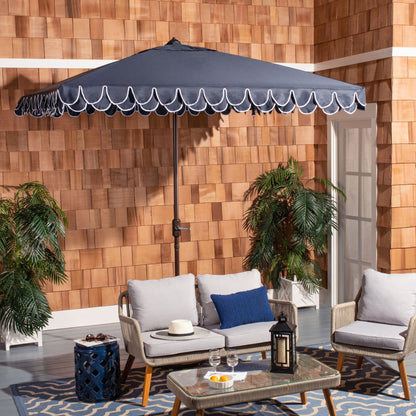 Ombrellone quadrato da 7,5 piedi Naima Valance da esterno SAFAVIEH