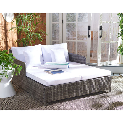 Divano letto da esterno in vimini Taniyah SAFAVIEH con cuscino e cuscini - 53L x 28P x 62A