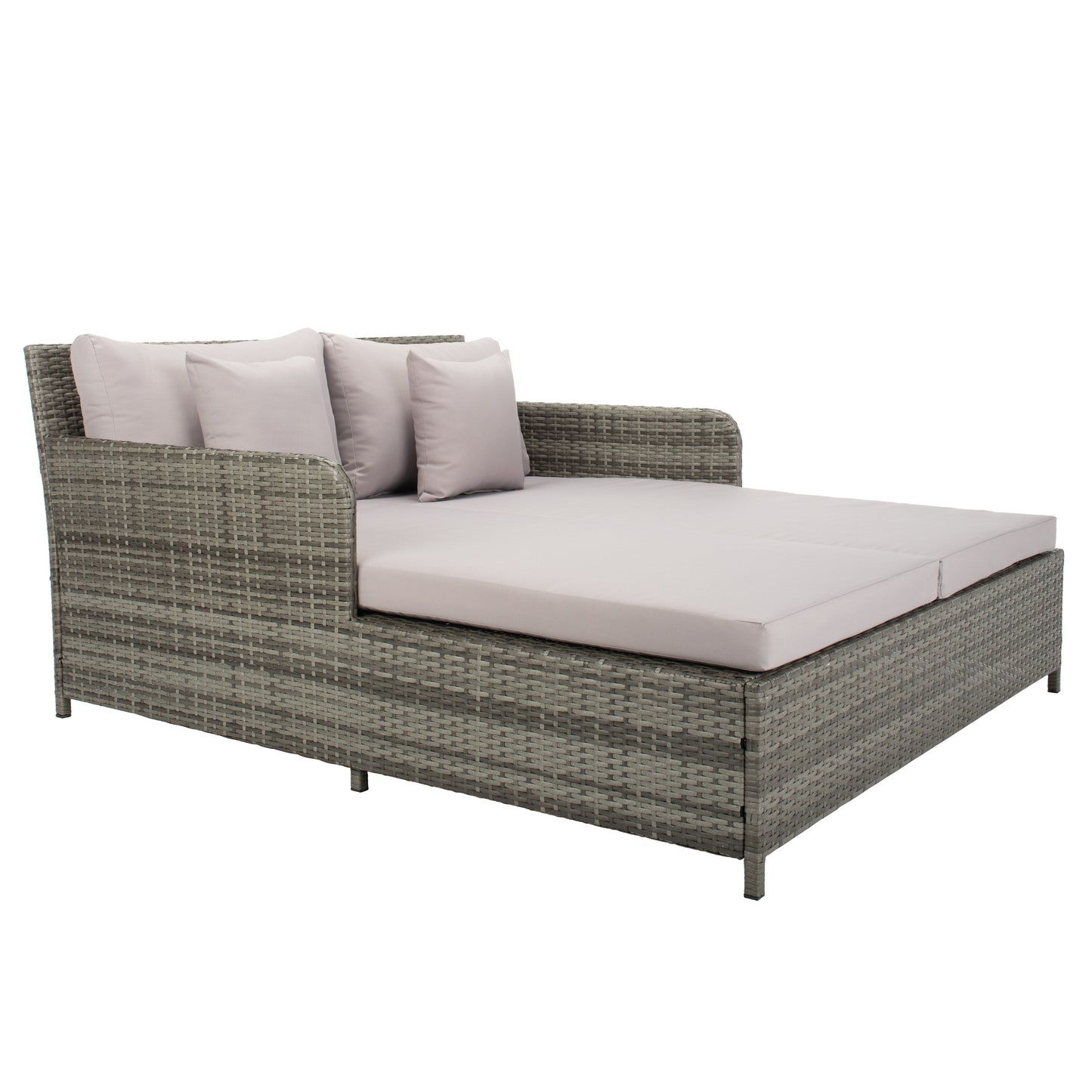 Divano letto da esterno in vimini Taniyah SAFAVIEH con cuscino e cuscini - 53L x 28P x 62A