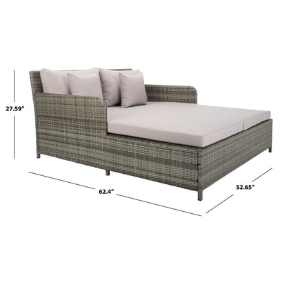 Divano letto da esterno in vimini Taniyah SAFAVIEH con cuscino e cuscini - 53L x 28P x 62A
