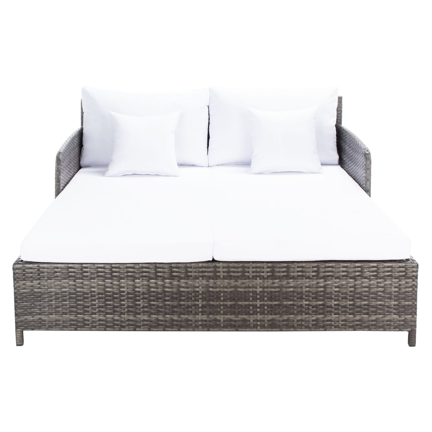 Divano letto da esterno in vimini Taniyah SAFAVIEH con cuscino e cuscini - 53L x 28P x 62A