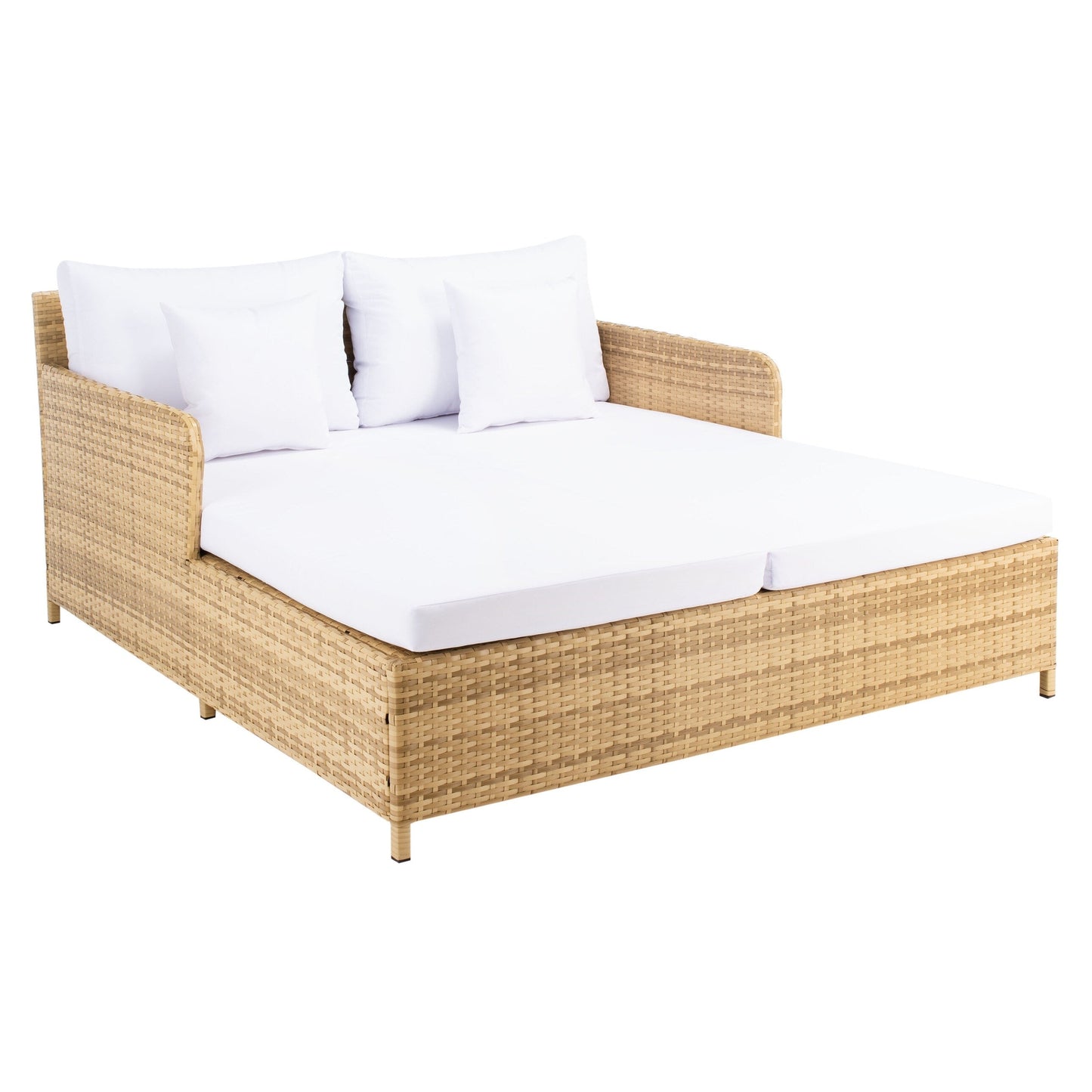 Divano letto da esterno in vimini Taniyah SAFAVIEH con cuscino e cuscini - 53L x 28P x 62A