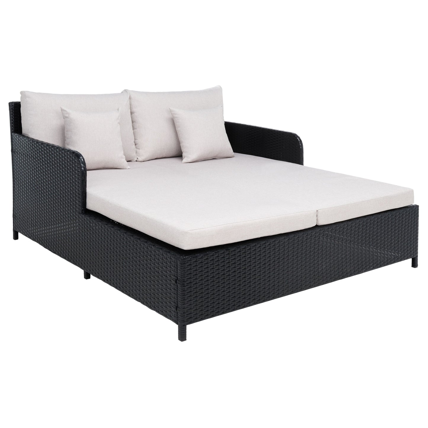 Divano letto da esterno in vimini Taniyah SAFAVIEH con cuscino e cuscini - 53L x 28P x 62A