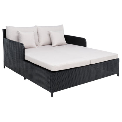 Divano letto da esterno in vimini Taniyah SAFAVIEH con cuscino e cuscini - 53L x 28P x 62A