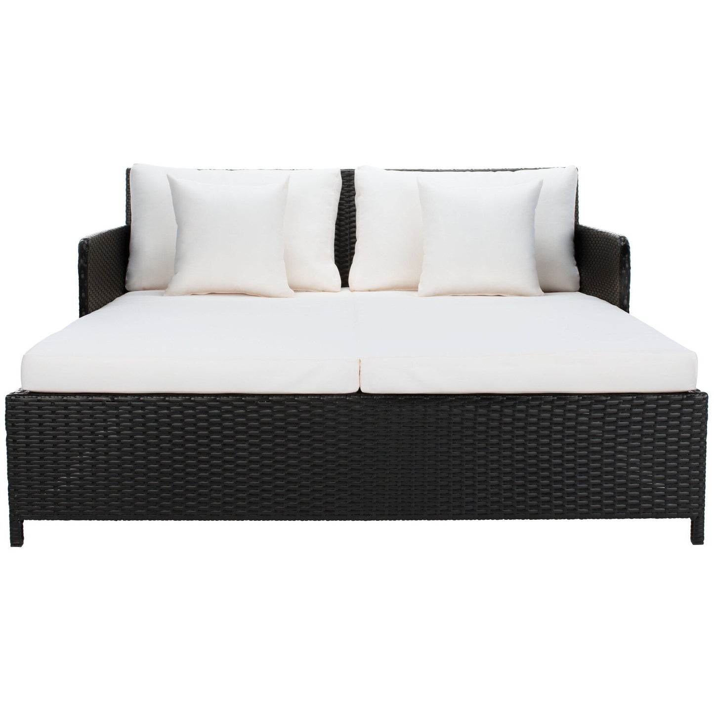 Divano letto da esterno in vimini Taniyah SAFAVIEH con cuscino e cuscini - 53L x 28P x 62A