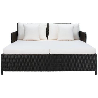 Divano letto da esterno in vimini Taniyah SAFAVIEH con cuscino e cuscini - 53L x 28P x 62A