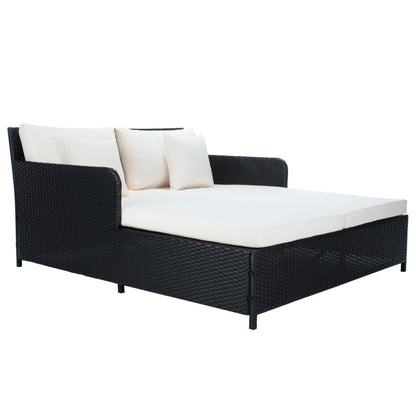 Divano letto da esterno in vimini Taniyah SAFAVIEH con cuscino e cuscini - 53L x 28P x 62A