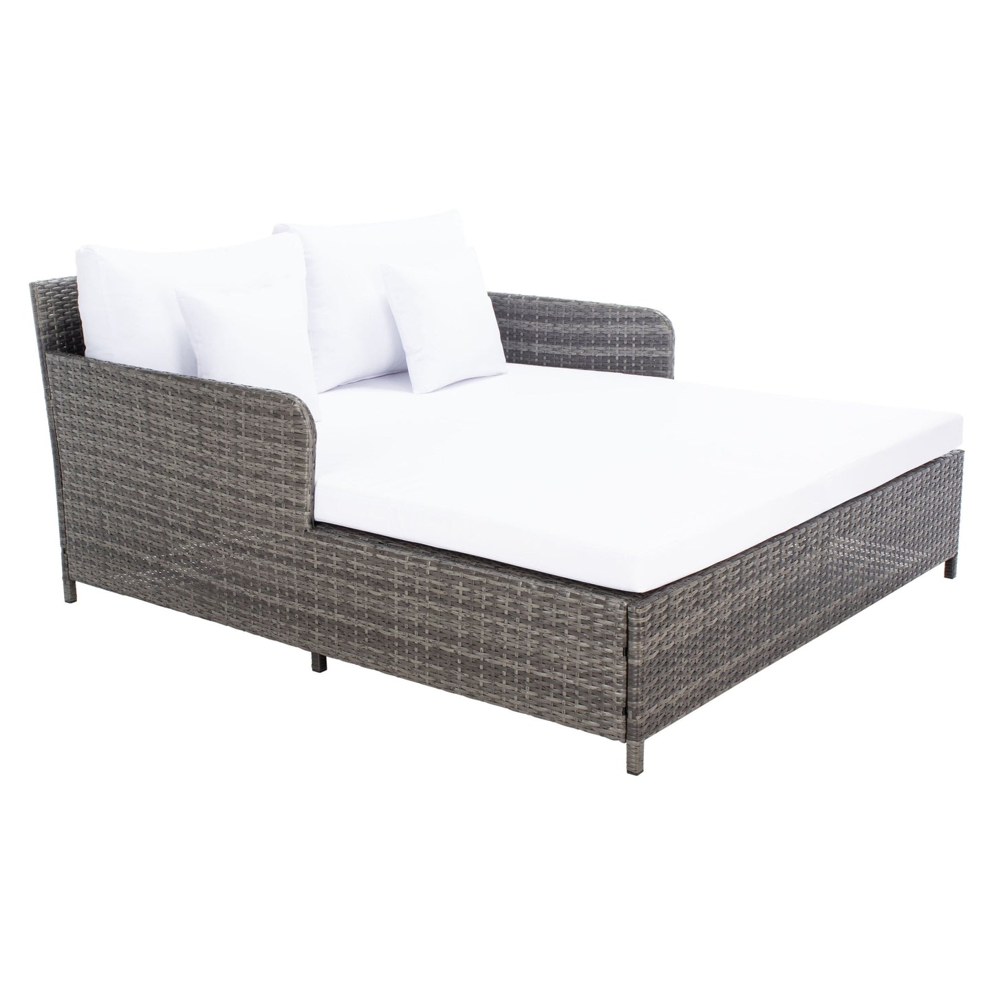 Divano letto da esterno in vimini Taniyah SAFAVIEH con cuscino e cuscini - 53L x 28P x 62A