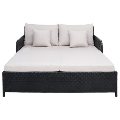 Divano letto da esterno in vimini Taniyah SAFAVIEH con cuscino e cuscini - 53L x 28P x 62A