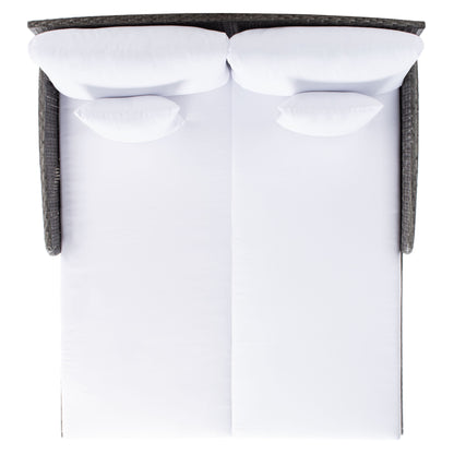 Divano letto da esterno in vimini Taniyah SAFAVIEH con cuscino e cuscini - 53L x 28P x 62A