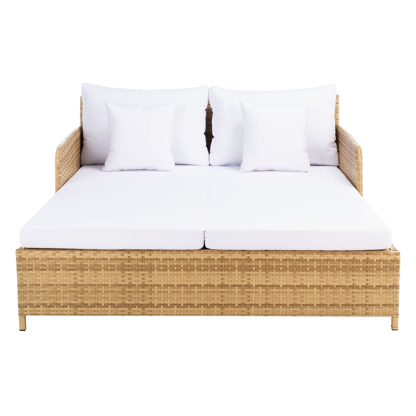 Divano letto da esterno in vimini Taniyah SAFAVIEH con cuscino e cuscini - 53L x 28P x 62A